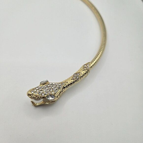 Thalia Sodi Necklace Choker Gold Tone snake Serpent Crystals - Picture 7 of 10